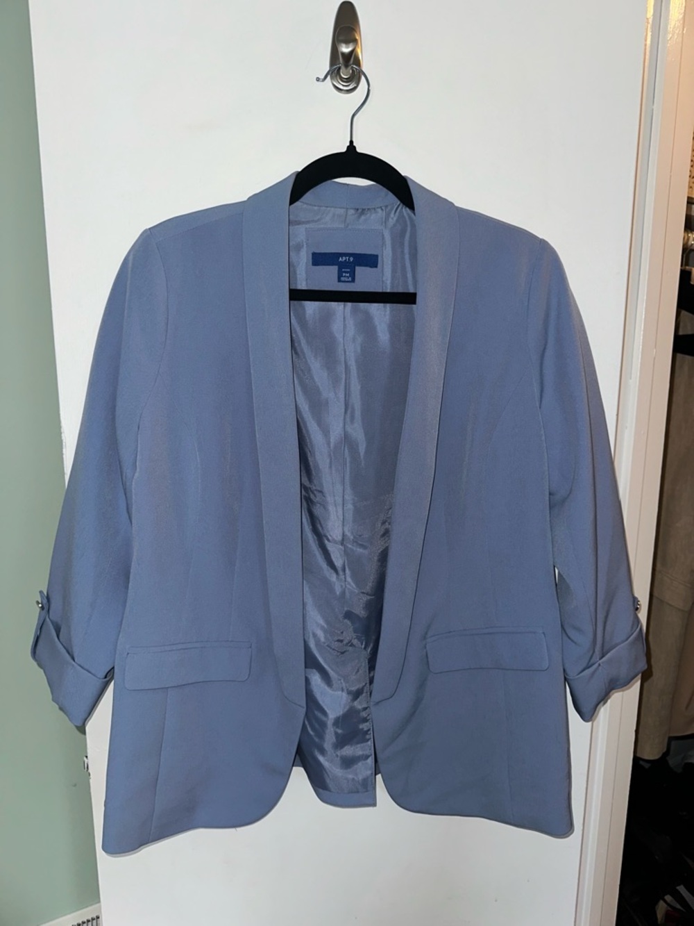 Apt. 9 Women's Periwinkle Blue Open-Front Blazer